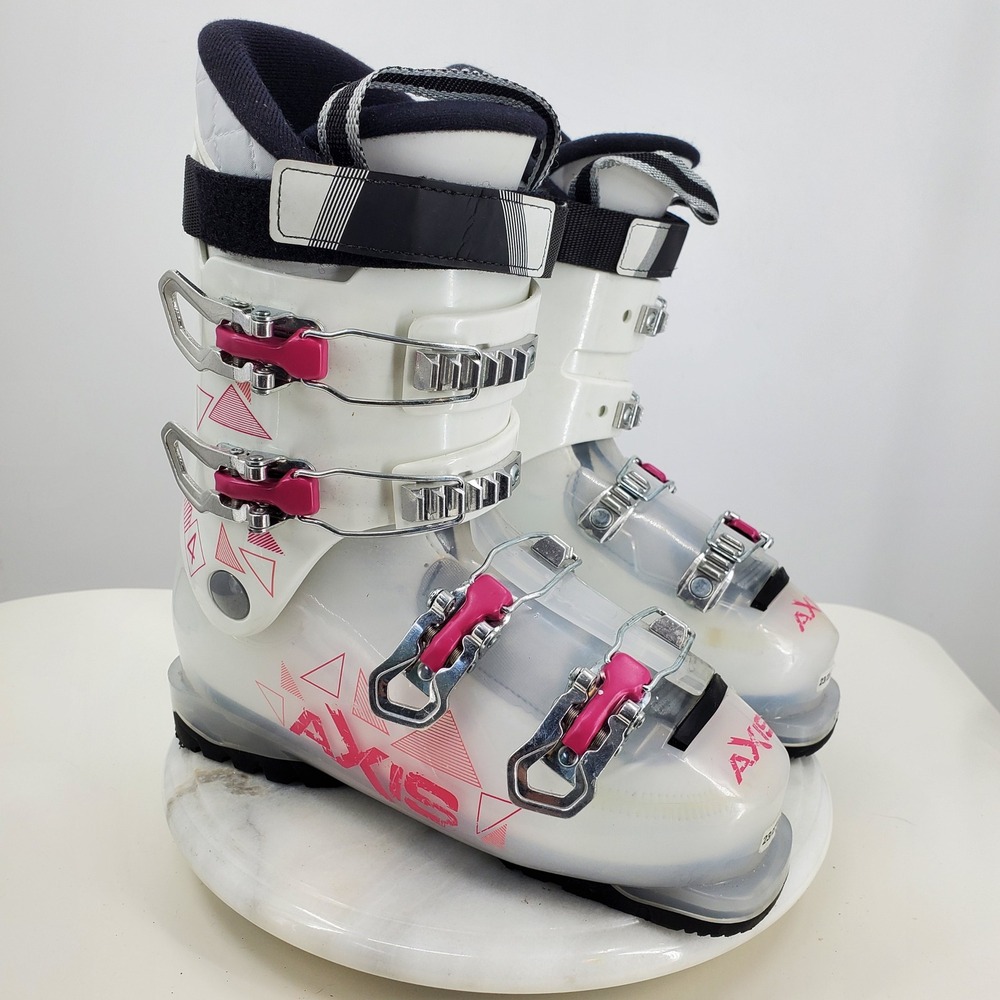 Axis 4 Womens Downhill Ski Boots White Pink Made in Italy Size 23 23.5 279mm